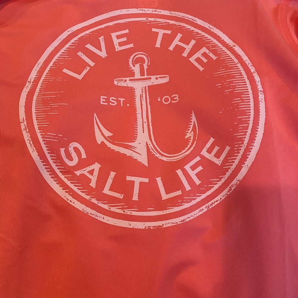 Salt Life Women’s Salmon Live The Salt Life Long Sleeve Performance Shirt NWT - Picture 4 of 12